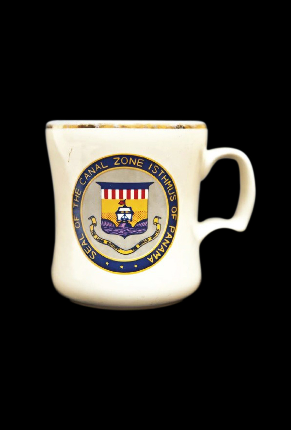 Mug with Canal Zone government coat-of-arms